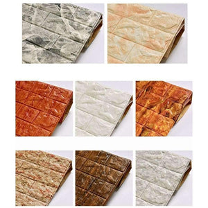 Planet Gates Beige / 70cmX77cm Waterproof Foam Brick 3D Wall Panel DIY Self Adhesive Wallpaper For Kids Room Bedroom Wall Decor 3D Brick Living Room Wall Paper