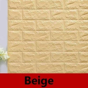 Planet Gates Beige / 70cmX77cm Waterproof Foam Brick 3D Wall Panel DIY Self Adhesive Wallpaper For Kids Room Bedroom Wall Decor 3D Brick Living Room Wall Paper