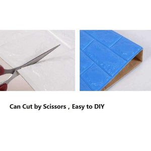 Planet Gates Beige / 70cmX77cm Waterproof Foam Brick 3D Wall Panel DIY Self Adhesive Wallpaper For Kids Room Bedroom Wall Decor 3D Brick Living Room Wall Paper