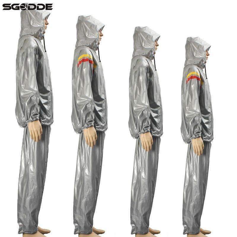 Planet Gates Beige Body Building Fitness Hat Sauna Clothes Lose Weight Keep Slimming Waterproof Gym Exercise Training Workout Hooded Suit