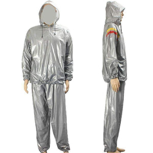 Planet Gates Beige Body Building Fitness Hat Sauna Clothes Lose Weight Keep Slimming Waterproof Gym Exercise Training Workout Hooded Suit