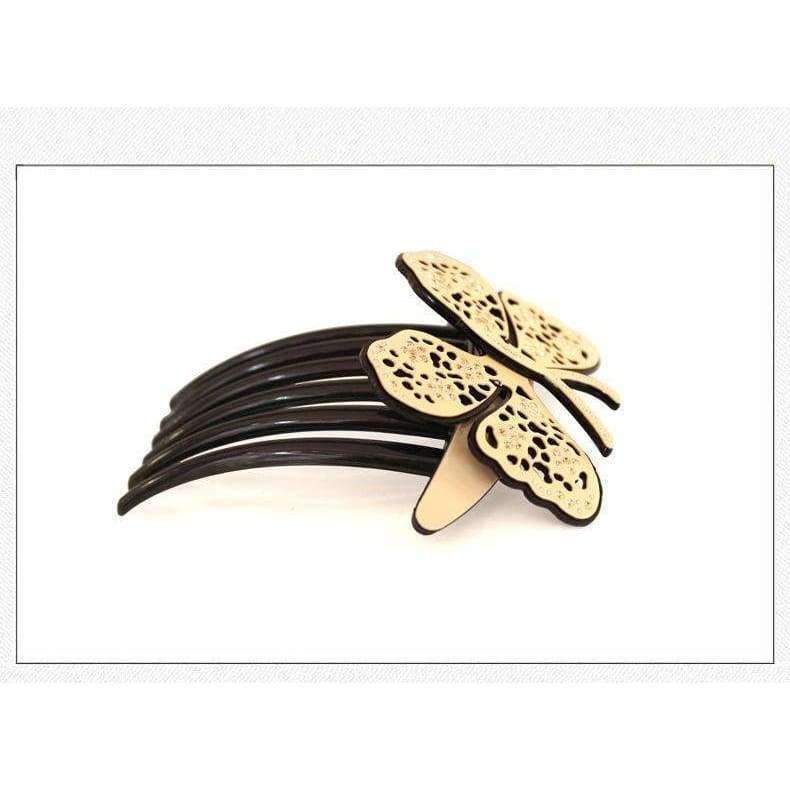 Planet Gates beige Butterfly Hair Comb Pin Barrette Jewelry Ornament Accessories for Women Girls Cellulose Acetate Clip Comb Claw Wedding Party
