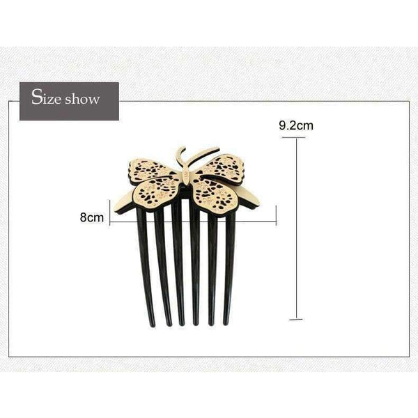 Planet Gates beige Butterfly Hair Comb Pin Barrette Jewelry Ornament Accessories for Women Girls Cellulose Acetate Clip Comb Claw Wedding Party