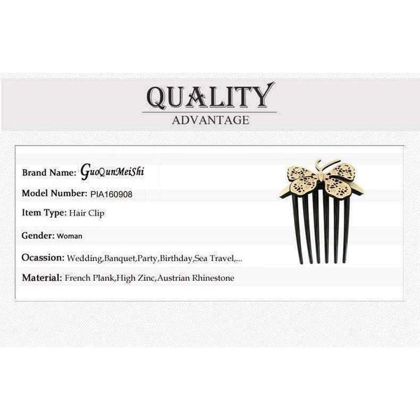 Planet Gates beige Butterfly Hair Comb Pin Barrette Jewelry Ornament Accessories for Women Girls Cellulose Acetate Clip Comb Claw Wedding Party