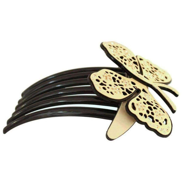 Planet Gates beige Butterfly Hair Comb Pin Barrette Jewelry Ornament Accessories for Women Girls Cellulose Acetate Clip Comb Claw Wedding Party