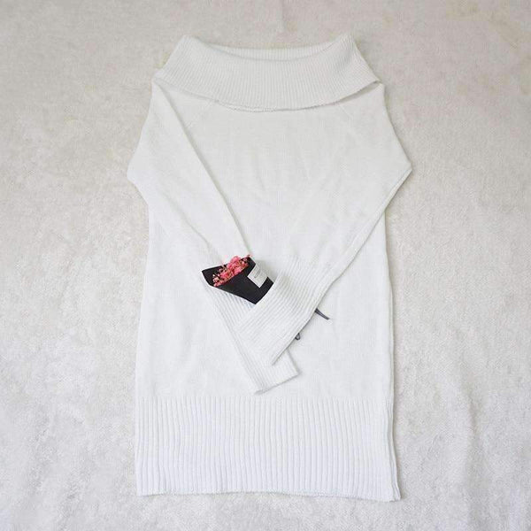 Planet Gates Beige / China European And American Autumn And Winter Collar Collar Off-shoulder Sexy Slim Sweater Skirt Knitted Sweater Women