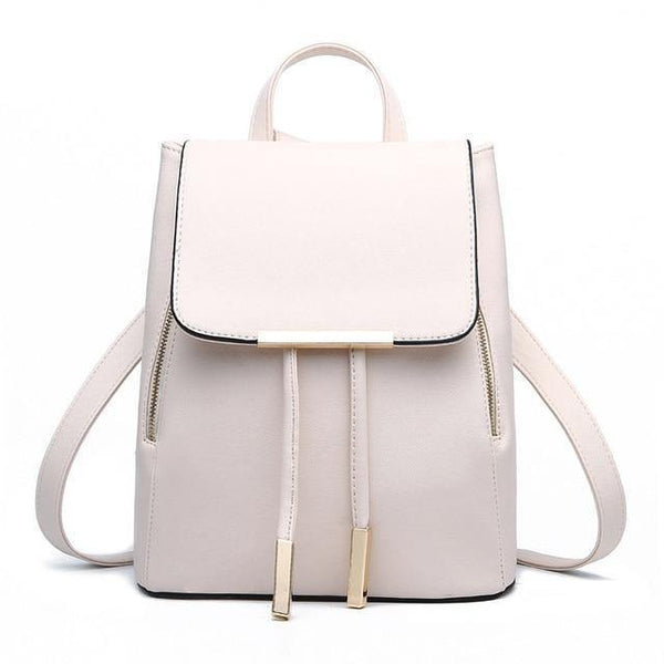 Planet Gates beige / China Herald Fashion Preppy Style School Backpack Artificial Leather Women Shoulder Bag Floral School Bag for Teens Girls