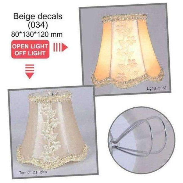 Planet Gates Beige decals Art Deco Ripple Lamp Shades Crystal Chandelier Wall Lamp Fabric Lampshade Nordic Style Modern Lamp Cover for Home Decoration