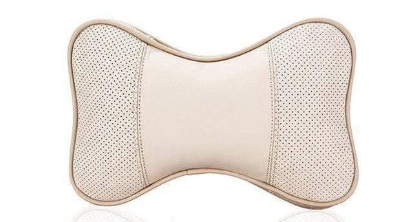Planet Gates Beige Genuine leather Head pillow Neck pillow Car styling for Volvo XC60 S60 V60 V40 XC90 S80 auto interior accessories