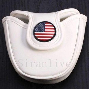 Planet Gates Beige Golf Mallet Head Cover Putter Cover with Magnetic Closure Golf Headcover  Free Shipping