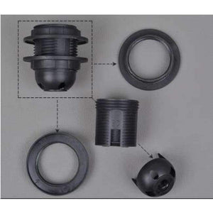 Planet Gates Beige IWHD DIY Fitting E27 Lamp Bulb Holder E14 Black White 110v-220v Lighting Accessory Fitting E27 Socket Base Portalmapara