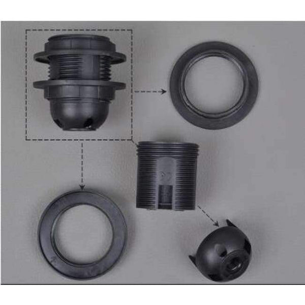 Planet Gates Beige IWHD DIY Fitting E27 Lamp Bulb Holder E14 Black White 110v-220v Lighting Accessory Fitting E27 Socket Base Portalmapara