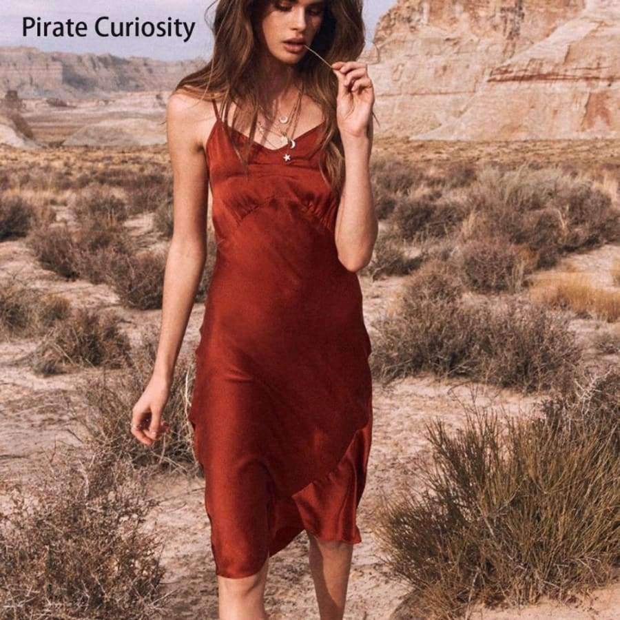 Planet Gates Beige / L Under Dress For Women Anti Emptied Intimates Everyday Slip Dresses Spaghetti Cami Underdress
