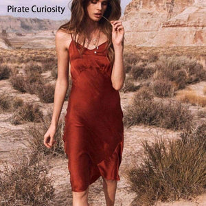 Planet Gates Beige / L Under Dress For Women Anti Emptied Intimates Everyday Slip Dresses Spaghetti Cami Underdress