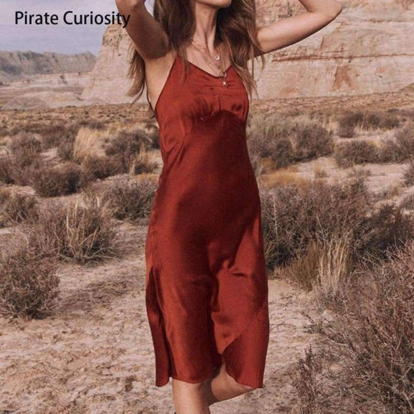 Planet Gates Beige / L Under Dress For Women Anti Emptied Intimates Everyday Slip Dresses Spaghetti Cami Underdress