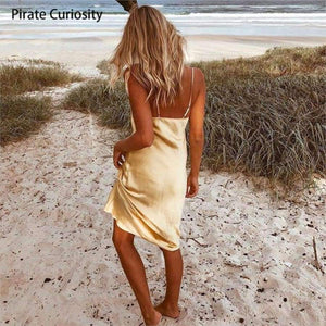 Planet Gates Beige / L Under Dress For Women Anti Emptied Intimates Everyday Slip Dresses Spaghetti Cami Underdress