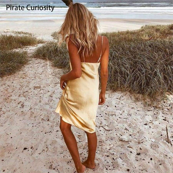 Planet Gates Beige / L Under Dress For Women Anti Emptied Intimates Everyday Slip Dresses Spaghetti Cami Underdress