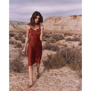 Planet Gates Beige / L Under Dress For Women Anti Emptied Intimates Everyday Slip Dresses Spaghetti Cami Underdress