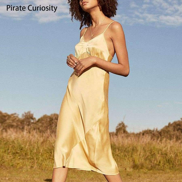 Planet Gates Beige / L Under Dress For Women Anti Emptied Intimates Everyday Slip Dresses Spaghetti Cami Underdress