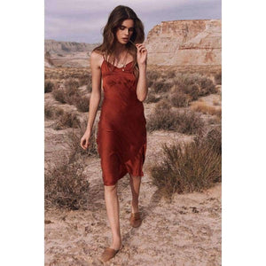 Planet Gates Beige / L Under Dress For Women Anti Emptied Intimates Everyday Slip Dresses Spaghetti Cami Underdress