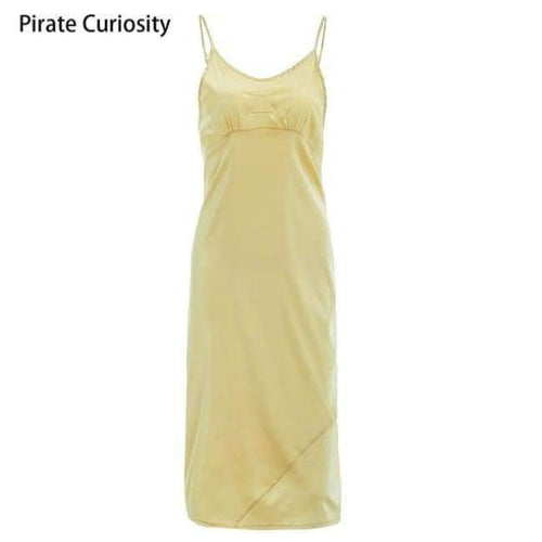 Planet Gates Beige / L Under Dress For Women Anti Emptied Intimates Everyday Slip Dresses Spaghetti Cami Underdress