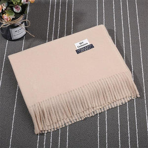 Planet Gates Beige Luxury Brand Winter Scarf Unisex  Female Male Wool Sky Cashmere Scarf Pashmina Tassels