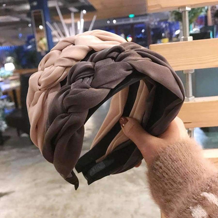 Planet Gates Beige / One Size Korean hairband Women Cotton fabric Knotted headband Vintage twist turban hair accessories Wide Hair Band handmade boho Headwear