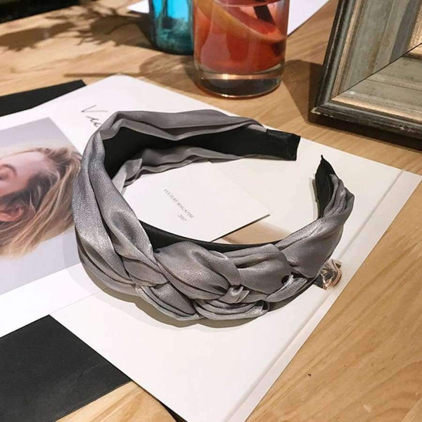 Planet Gates Beige / One Size Korean hairband Women Cotton fabric Knotted headband Vintage twist turban hair accessories Wide Hair Band handmade boho Headwear