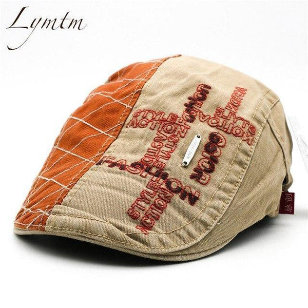 Planet Gates Beige / One Size Men High Quality Retro Adult Berets  Embroidery Striped Khaki Army green Black Cabbie