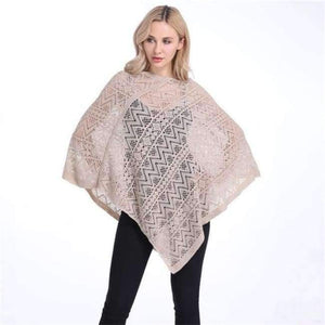 Planet Gates Beige / One Size Sexy Bikini Cover Up Thin Sweater Women Solid Hollow Out Cardigan Poncho Plus Size Pullovers Sweaters