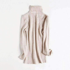 Planet Gates Beige / One Size Turtleneck Warm Women Sweater Autumn Winter Knitted Femme Pull High Elasticity Soft Female Pullovers Sweater Jumper