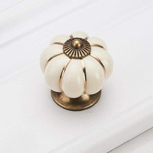Pumpkin Ceramic Handles 40mm Drawer Knobs Cupboard Door Handles Single Hole Cabinet Handles with screws Furniture Handles
