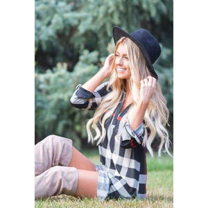 Planet Gates Beige / S M-anxiu Women's Western Style Autumn New Plaid Print Three Quarter V-neck Long-sleeved Temperament Generous Casual Dress