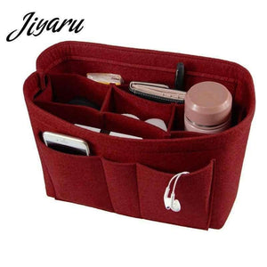 Planet Gates Beige S Makeup Organizer Felt Cloth Insert Bag Multifunctional Women Cosmetic Bag Makeup Bag for Ladies Travel Organizer