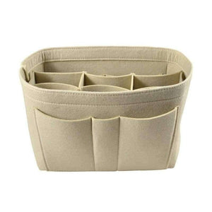 Planet Gates Beige S Makeup Organizer Felt Cloth Insert Bag Multifunctional Women Cosmetic Bag Makeup Bag for Ladies Travel Organizer