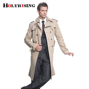 Planet Gates Beige / S Men Classic Double Breasted Mens Long Coat  Mens Clothing Long Jackets & Coats British Style Overcoat S-6XL size