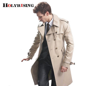 Planet Gates Beige / S Men Classic Double Breasted Mens Long Coat  Mens Clothing Long Jackets & Coats British Style Overcoat S-6XL size