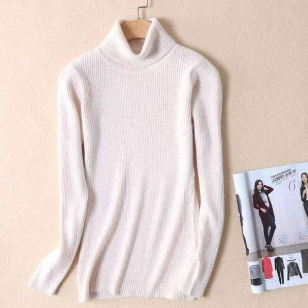 Planet Gates Beige / S Quality Women Sweater New Turtleneck Pullover Winter Tops Solid Cashmere Sweater Autumn Female Sweater Hot Sale