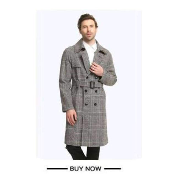 Planet Gates Beige / S Trench Coat Men Classic Double Breasted Mens Long Coat  Mens Clothing Long Jackets & Coats British Style Overcoat S-6XL size