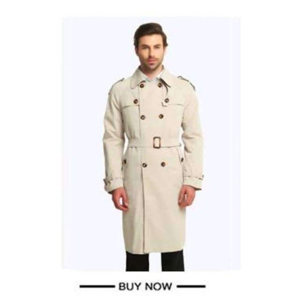 Planet Gates Beige / S Trench Coat Men Classic Double Breasted Mens Long Coat  Mens Clothing Long Jackets & Coats British Style Overcoat S-6XL size