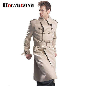 Planet Gates Beige / S Trench Coat Men Classic Double Breasted Mens Long Coat  Mens Clothing Long Jackets & Coats British Style Overcoat S-6XL size