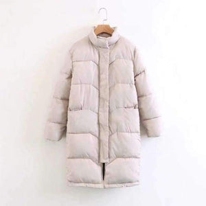 Planet Gates Beige / S Winter Jacket Women 2018 Knee Length Pink Coat Camperas Mujer Abrigo Invierno 2018 Female Overcoat Parkas For Women