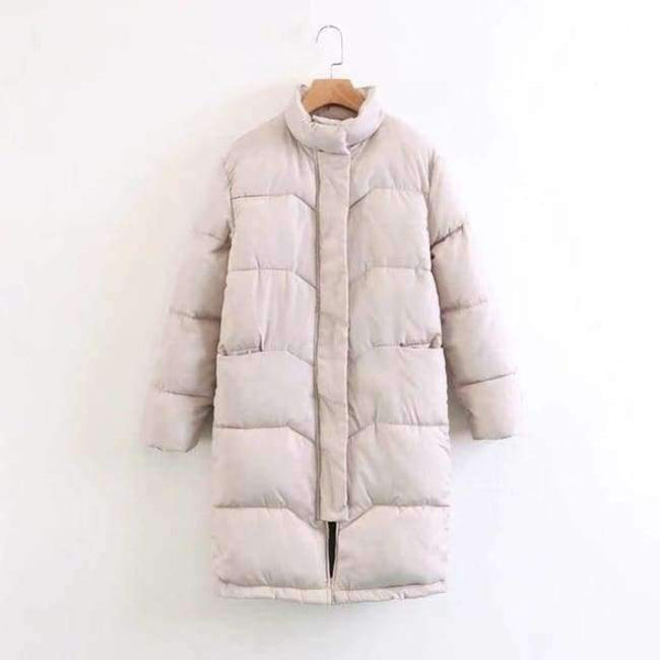 Planet Gates Beige / S Winter Jacket Women 2018 Knee Length Pink Coat Camperas Mujer Abrigo Invierno 2018 Female Overcoat Parkas For Women