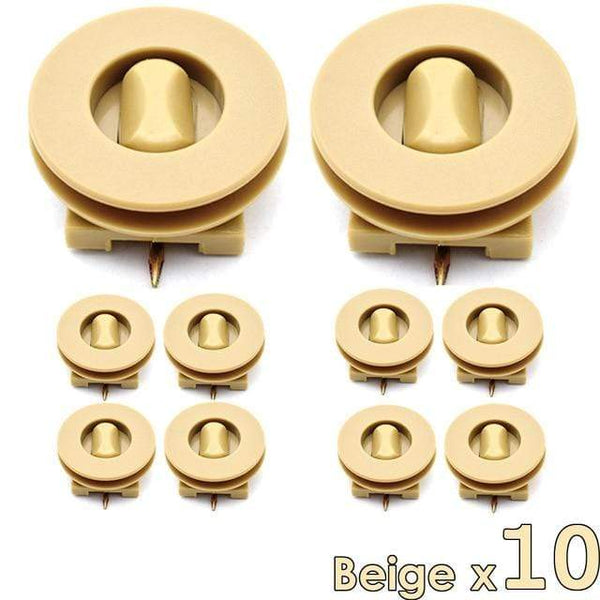Planet Gates Beige Universal Car Floor Mat Fastener Twist Lock Clips Carpet Fixing Clamps Buckles Hooks Floor Holders Sleeves 10X Car Accessories