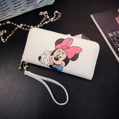Planet Gates Beige Women Wallets Mickey Bag Minnie Purse Leather Handbag Females Billeteras Ladies Clutch Bag Embrayage Sac Bolsas Feminina
