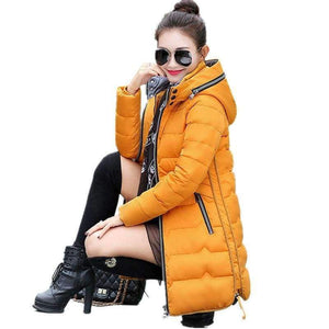 Planet Gates Beige / XL Winter Jacket Women Cotton Long Jacket Fashion 2017 Girls Padded Slim Plus Size Hooded Parkas Stand Collar Coat C423