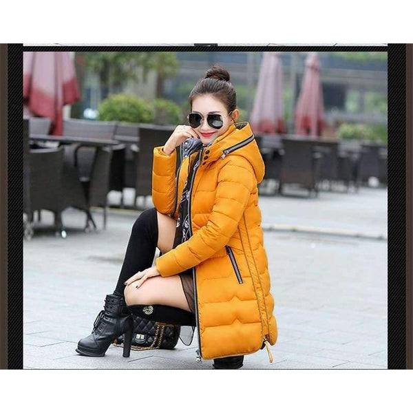 Planet Gates Beige / XL Winter Jacket Women Cotton Long Jacket Fashion 2017 Girls Padded Slim Plus Size Hooded Parkas Stand Collar Coat C423