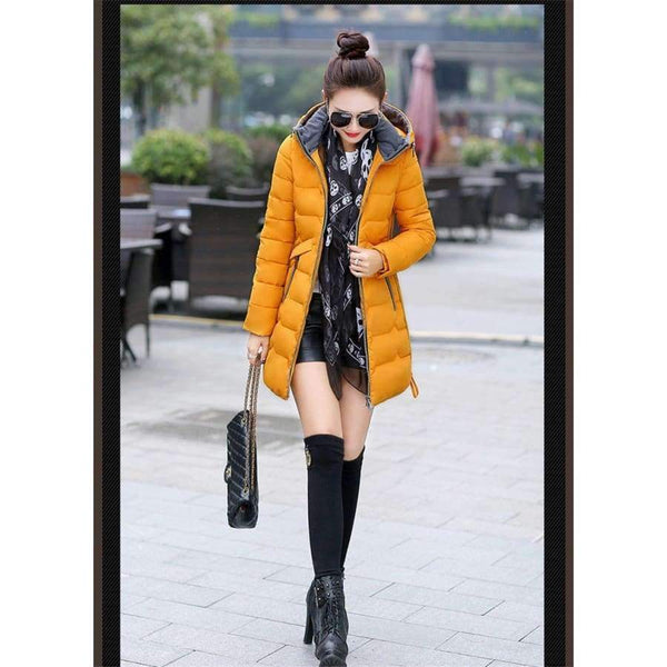 Planet Gates Beige / XL Winter Jacket Women Cotton Long Jacket Fashion 2017 Girls Padded Slim Plus Size Hooded Parkas Stand Collar Coat C423