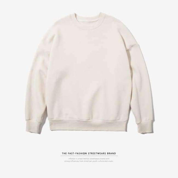 Planet Gates Beige166W17 / L INFLATION 2017 Winter Mens Hip Hop Solid Color  Hoodies Velvet Fabrics Sweatshirts 12 Solid Color  Winter Men Sweatshirts 166W17