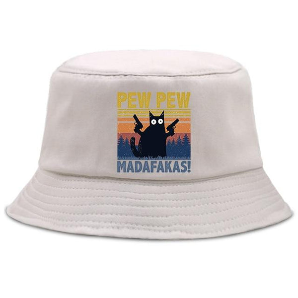 Planet Gates beige6 / China / 56-58cm Madafakas Black Cat Bucket Caps Women Street Beach Sun Hat Hip Hop Casual Fisherman Hats Men Outdoor Summer Panama Cap